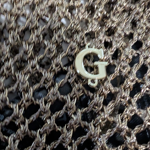 Guess Ls Savannah Lurex Ruffled Metallic Cardigan Size Medium Nwt ❤️ - Picture 5 of 9